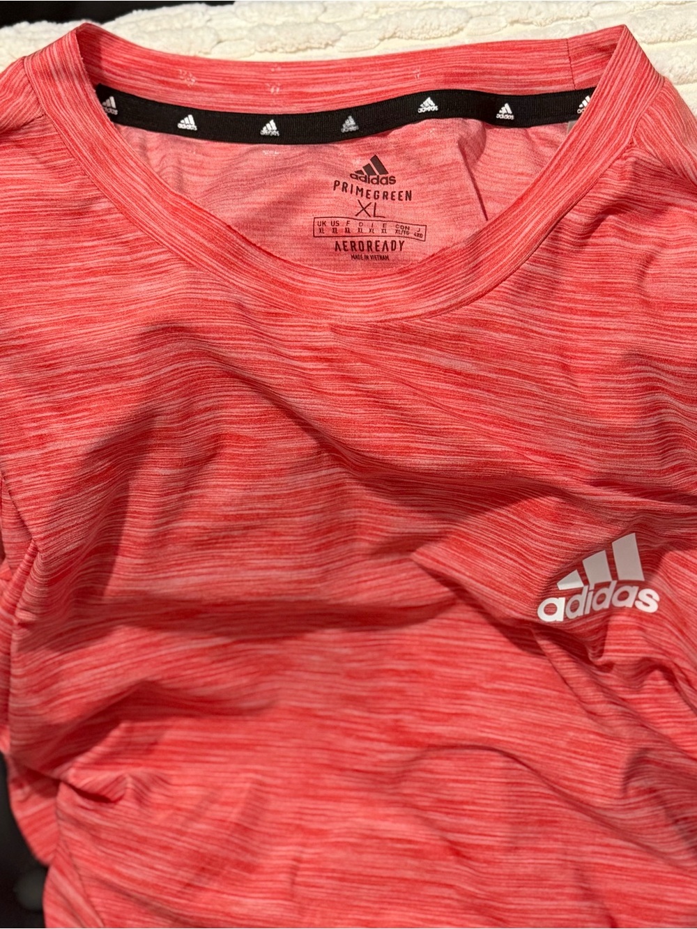 Adidas Aeroready Primegreen Athletic Tee – Heather Red – Men's XL